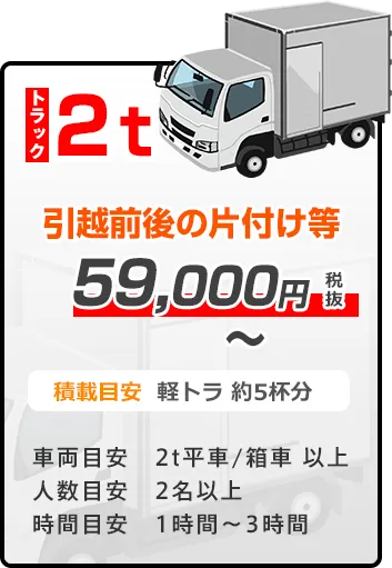 不用品回収 2tトラックプラン